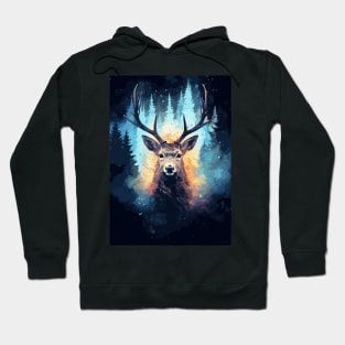 Deer Nature and Cosmos Galaxy Hoodie